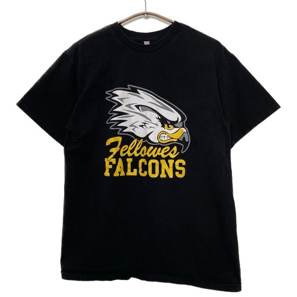 Graphic T-shirt Men Med Black Fellowes Falcons Eagle High School Team Basketball - Picture 1 of 11